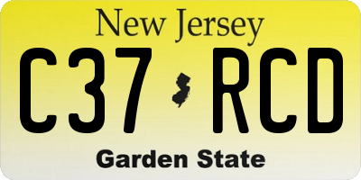 NJ license plate C37RCD