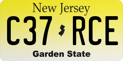 NJ license plate C37RCE