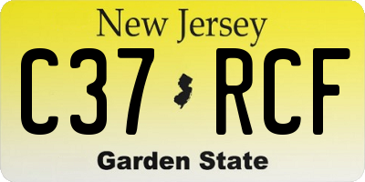 NJ license plate C37RCF