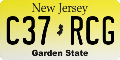 NJ license plate C37RCG