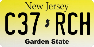 NJ license plate C37RCH