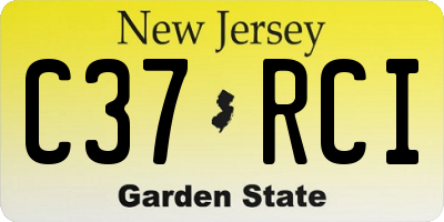 NJ license plate C37RCI
