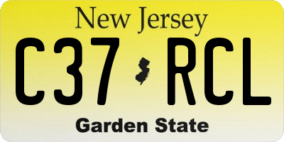 NJ license plate C37RCL