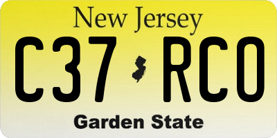 NJ license plate C37RCO