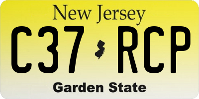 NJ license plate C37RCP