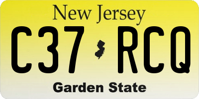 NJ license plate C37RCQ