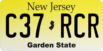 NJ license plate C37RCR