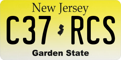 NJ license plate C37RCS