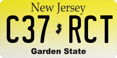 NJ license plate C37RCT