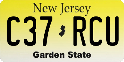 NJ license plate C37RCU