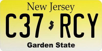NJ license plate C37RCY
