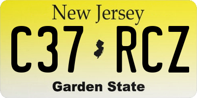 NJ license plate C37RCZ