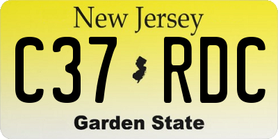 NJ license plate C37RDC