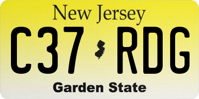 NJ license plate C37RDG