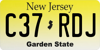 NJ license plate C37RDJ