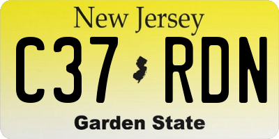 NJ license plate C37RDN