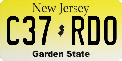 NJ license plate C37RDO