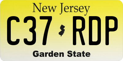 NJ license plate C37RDP