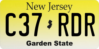 NJ license plate C37RDR