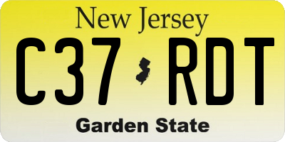 NJ license plate C37RDT