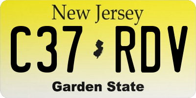 NJ license plate C37RDV
