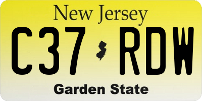 NJ license plate C37RDW
