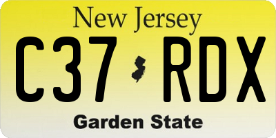 NJ license plate C37RDX