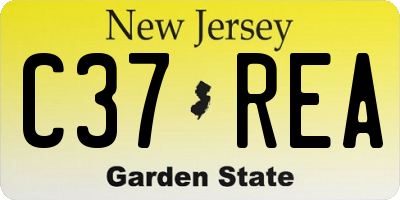 NJ license plate C37REA