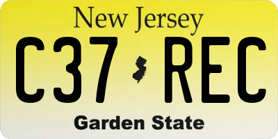 NJ license plate C37REC