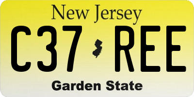NJ license plate C37REE