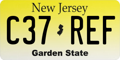 NJ license plate C37REF