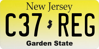 NJ license plate C37REG