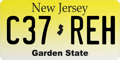 NJ license plate C37REH