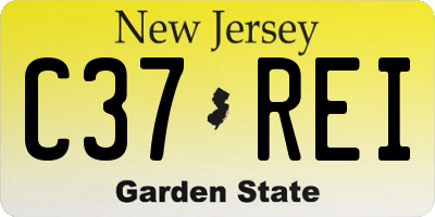 NJ license plate C37REI