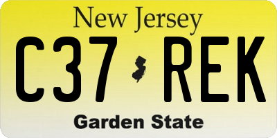 NJ license plate C37REK