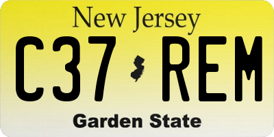 NJ license plate C37REM