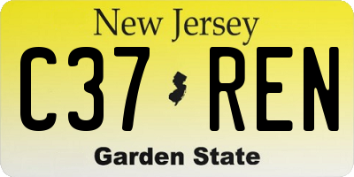NJ license plate C37REN