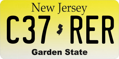 NJ license plate C37RER