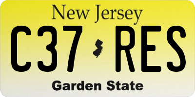 NJ license plate C37RES