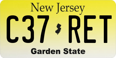 NJ license plate C37RET