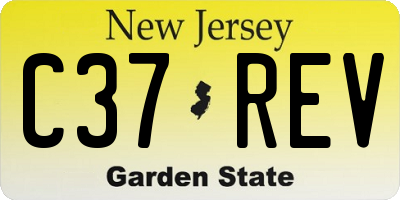 NJ license plate C37REV