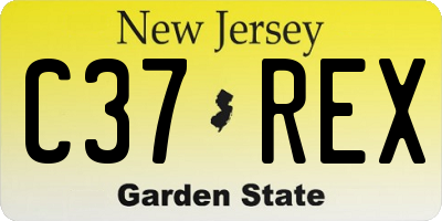 NJ license plate C37REX