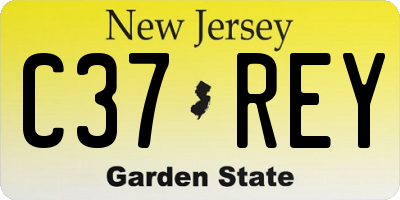 NJ license plate C37REY