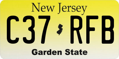 NJ license plate C37RFB
