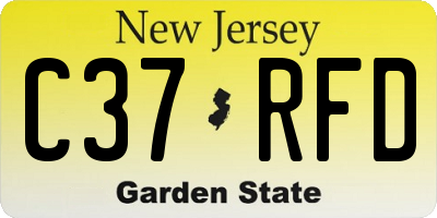 NJ license plate C37RFD