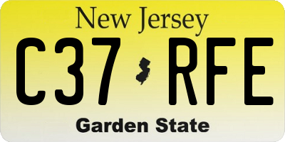 NJ license plate C37RFE