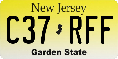 NJ license plate C37RFF