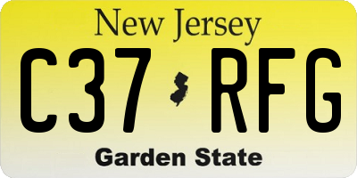 NJ license plate C37RFG