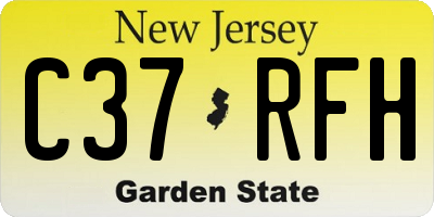NJ license plate C37RFH