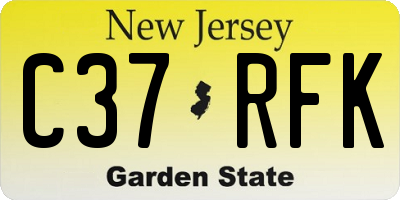 NJ license plate C37RFK